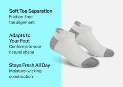 Bunion Relief, Padded Low Cut Socks - White
