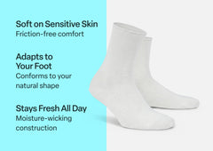 Casual/Dress Diabetic Socks - White